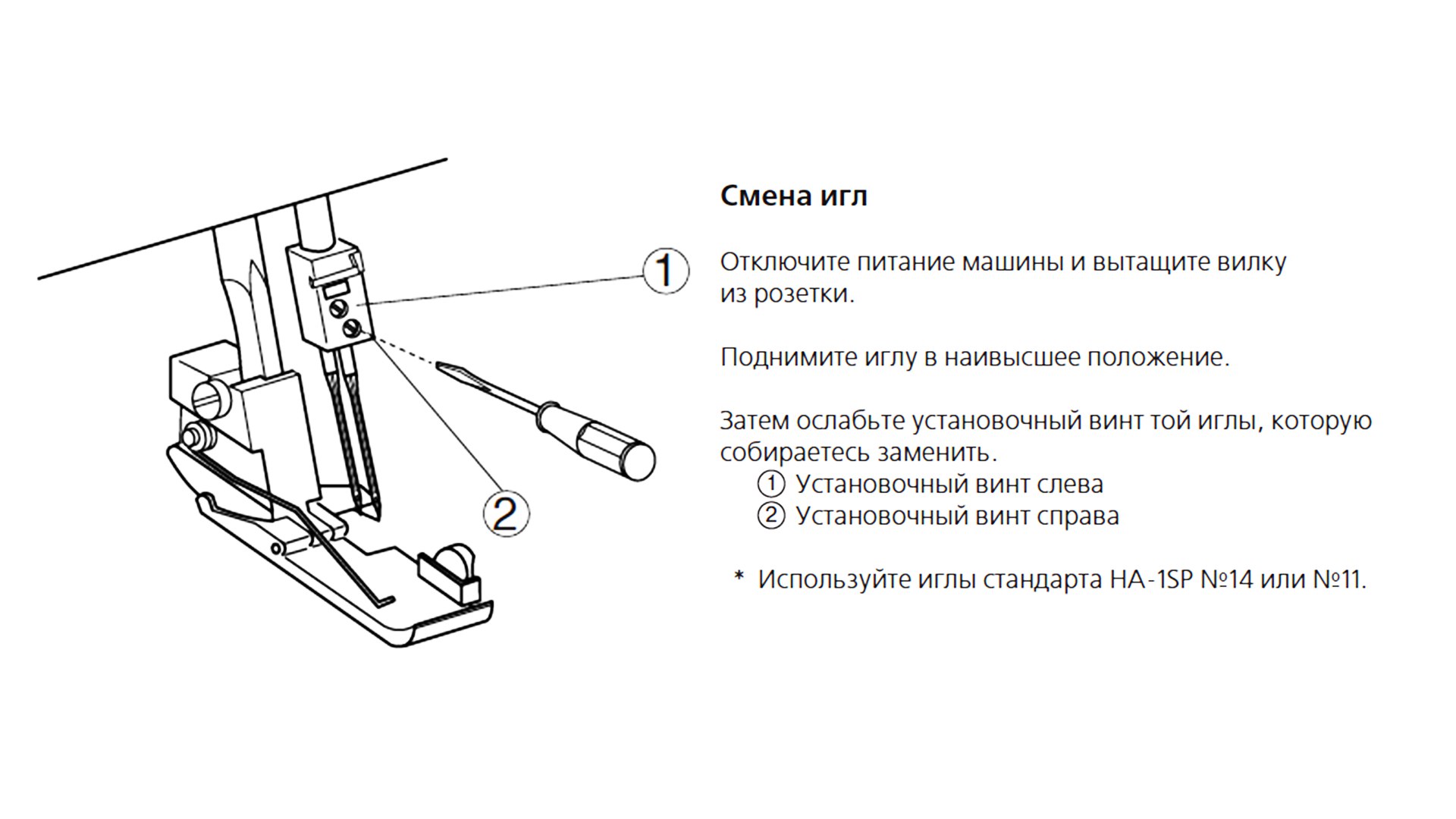 Смена игл